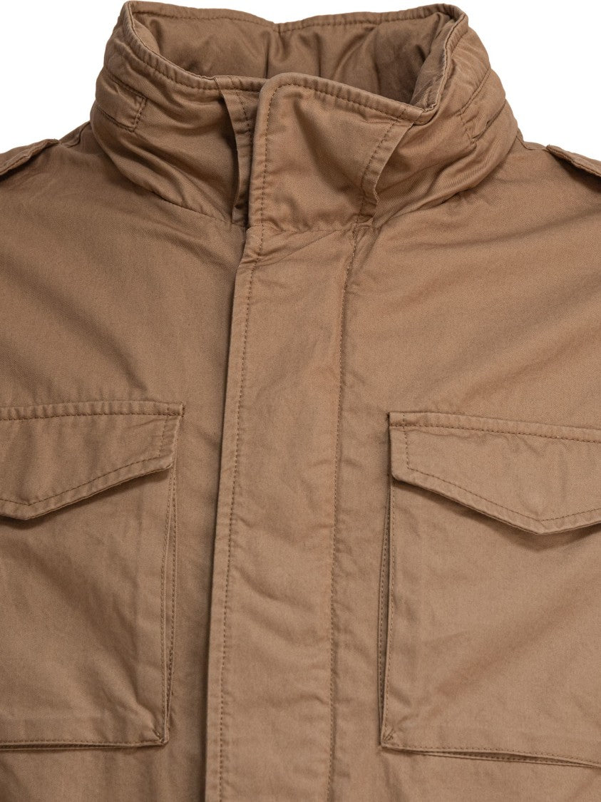 Herno Brown Cotton Jacket With High Collar