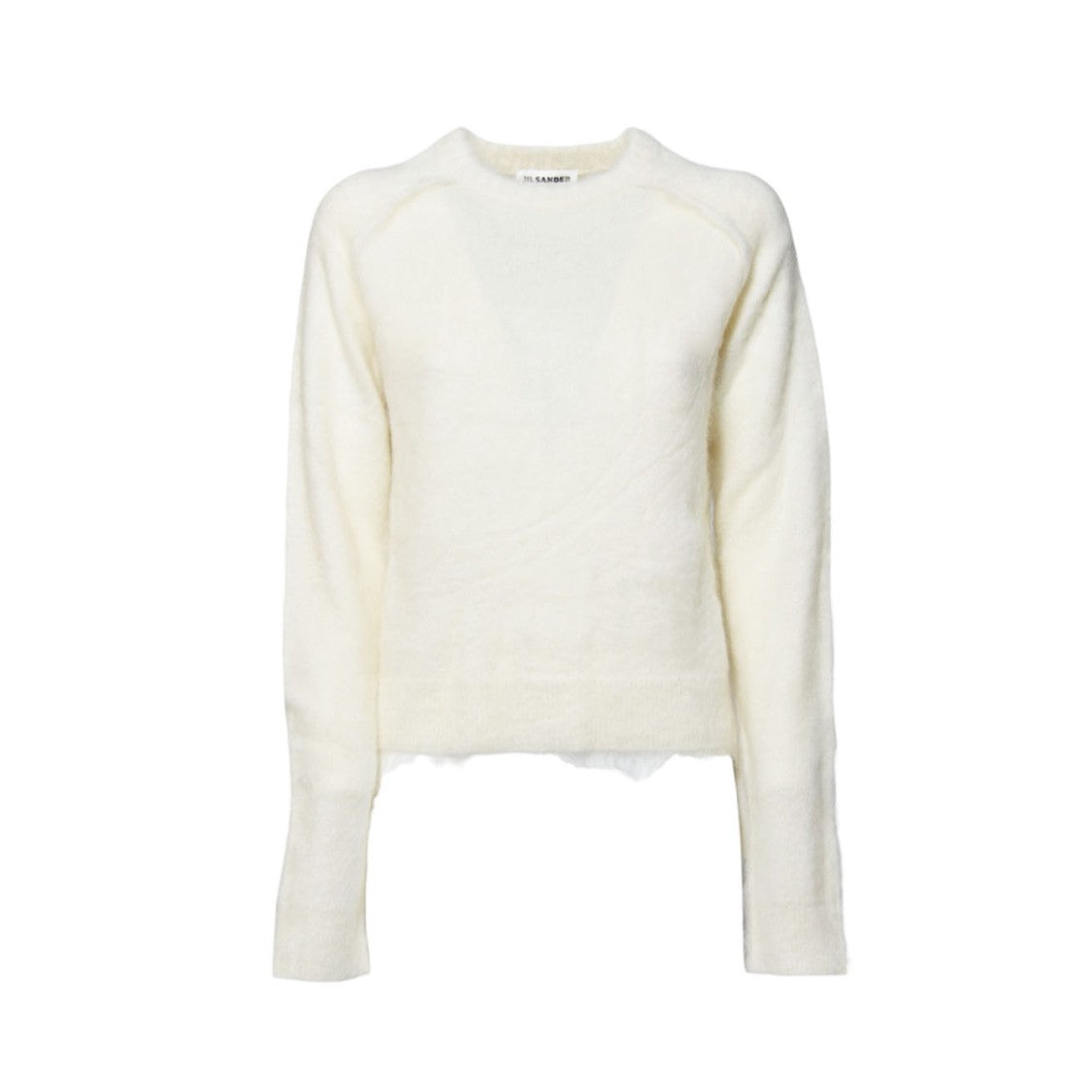 Jil Sander Cream Mohair Wool Crewneck Sweater