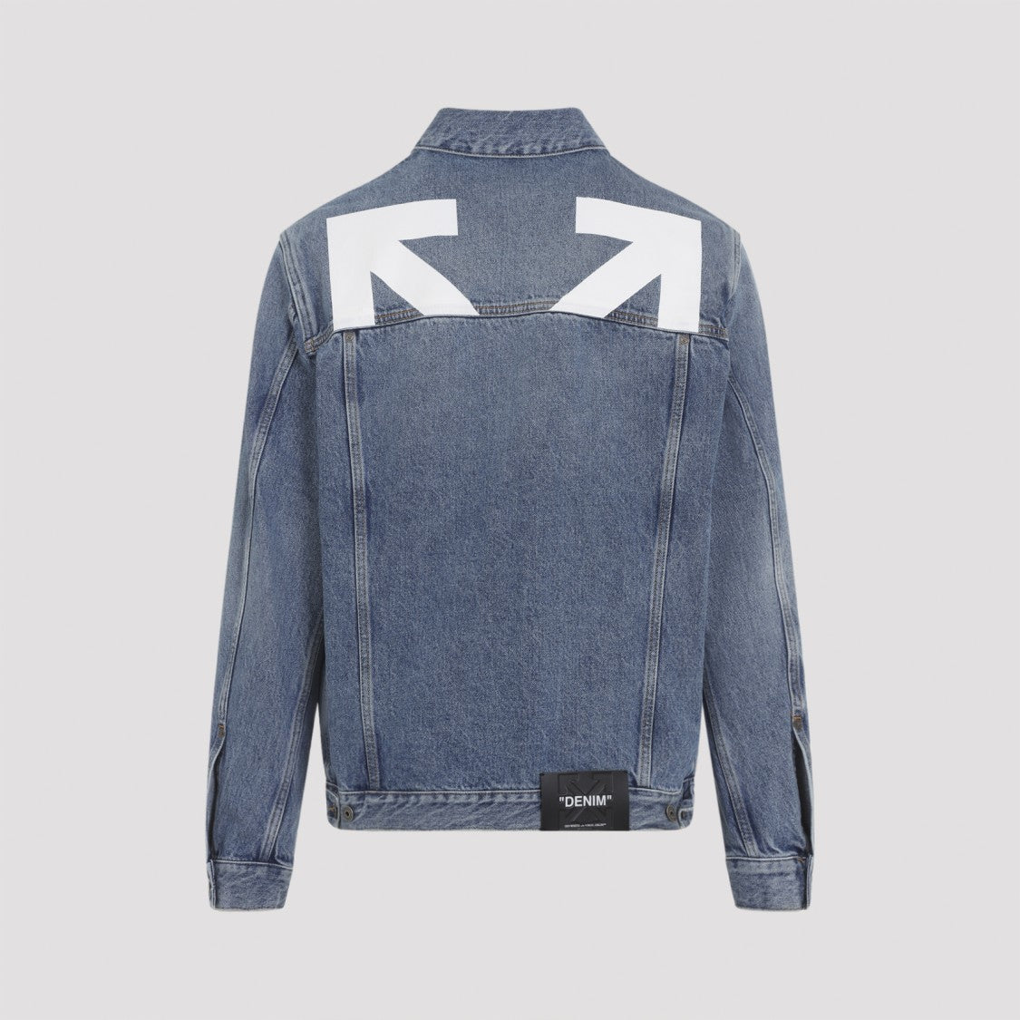 Off-White Denim Jacket With Faded Blue Wash