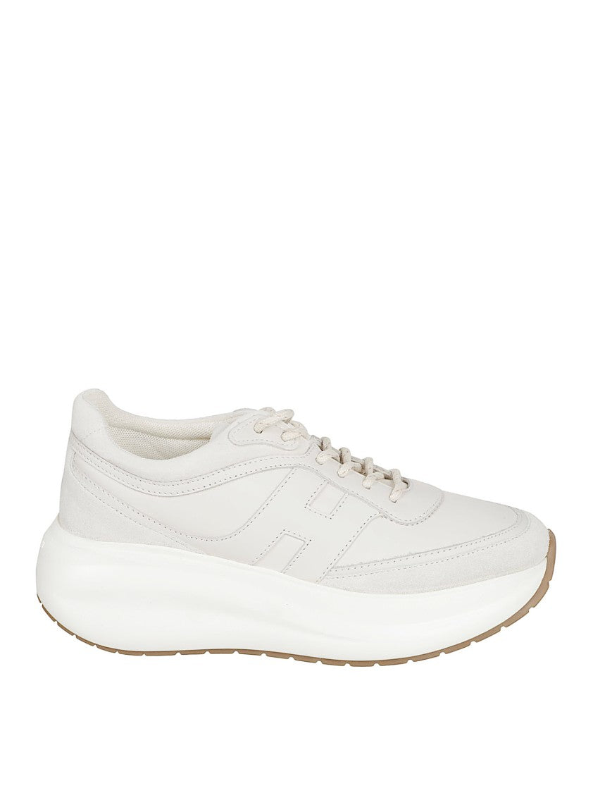 Hogan Beige Upper Sneakers With Logo-Embellished Side Panels