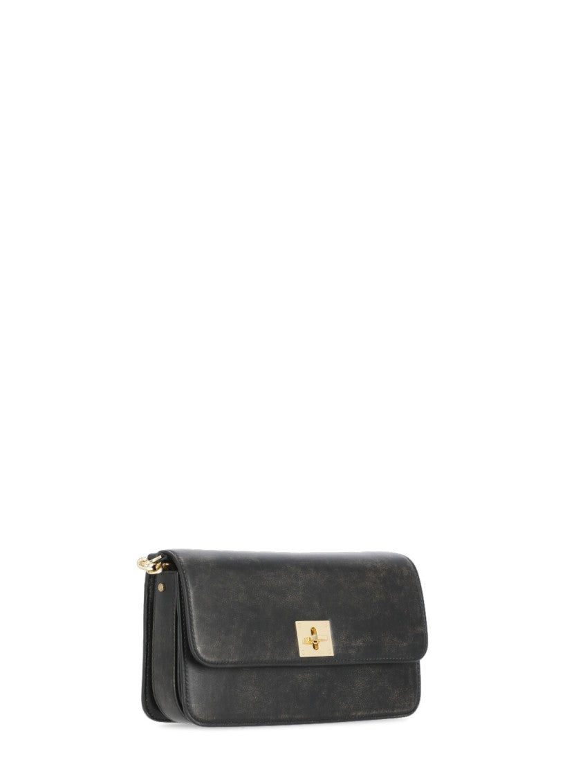 Golden Goose Black Leather Shoulder Bag For Woman