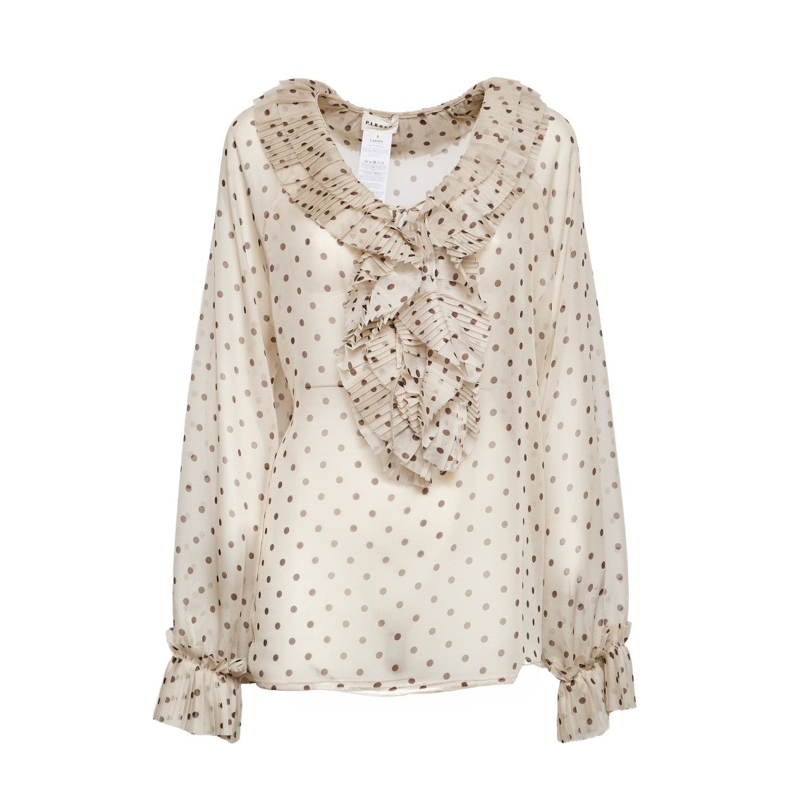 Parosh Pallina Polka Dot Chiffon Blouse