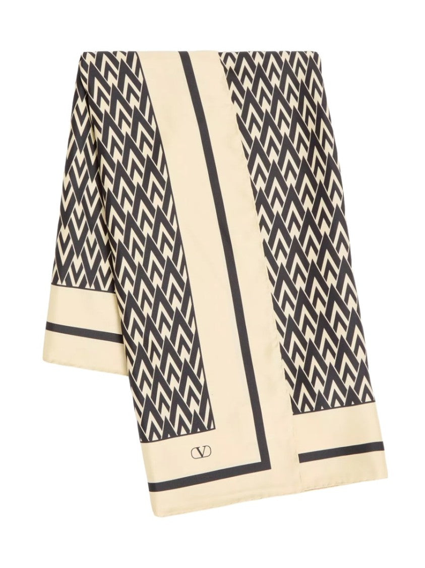 Valentino Garavani Geometric Pattern Square Silk Scarf