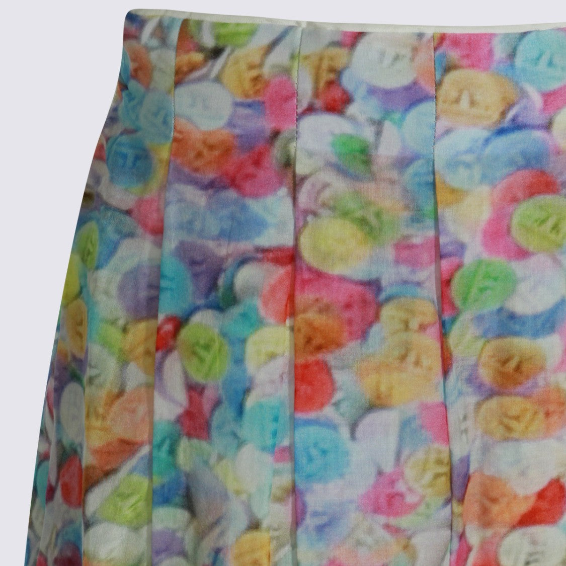 Talking Walls Flowing A-Line Skirt With Multicolored Abstract Pattern