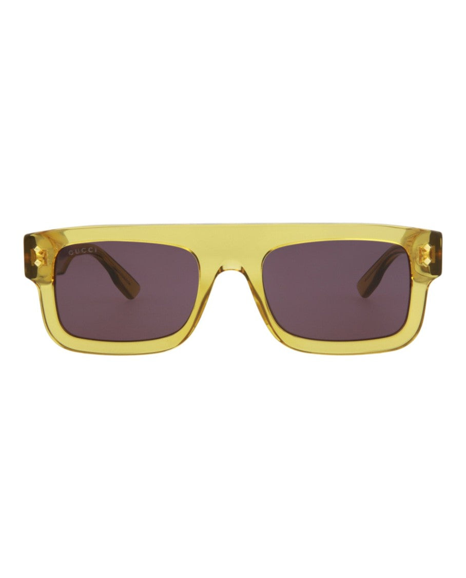 Gucci Square-Frame Acetate Sunglasses In Translucent Yellow