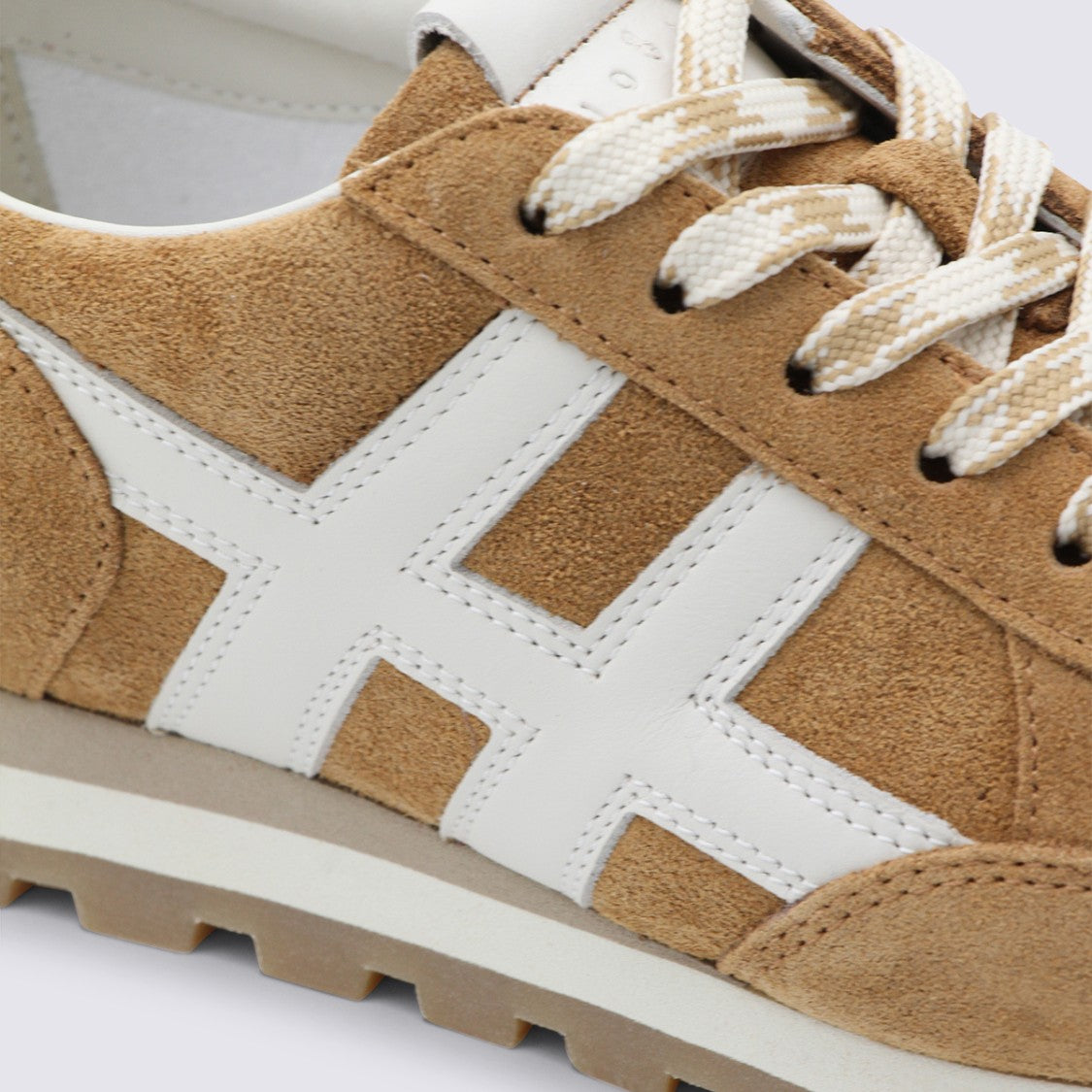 Hogan Cognac Leather Sneakers