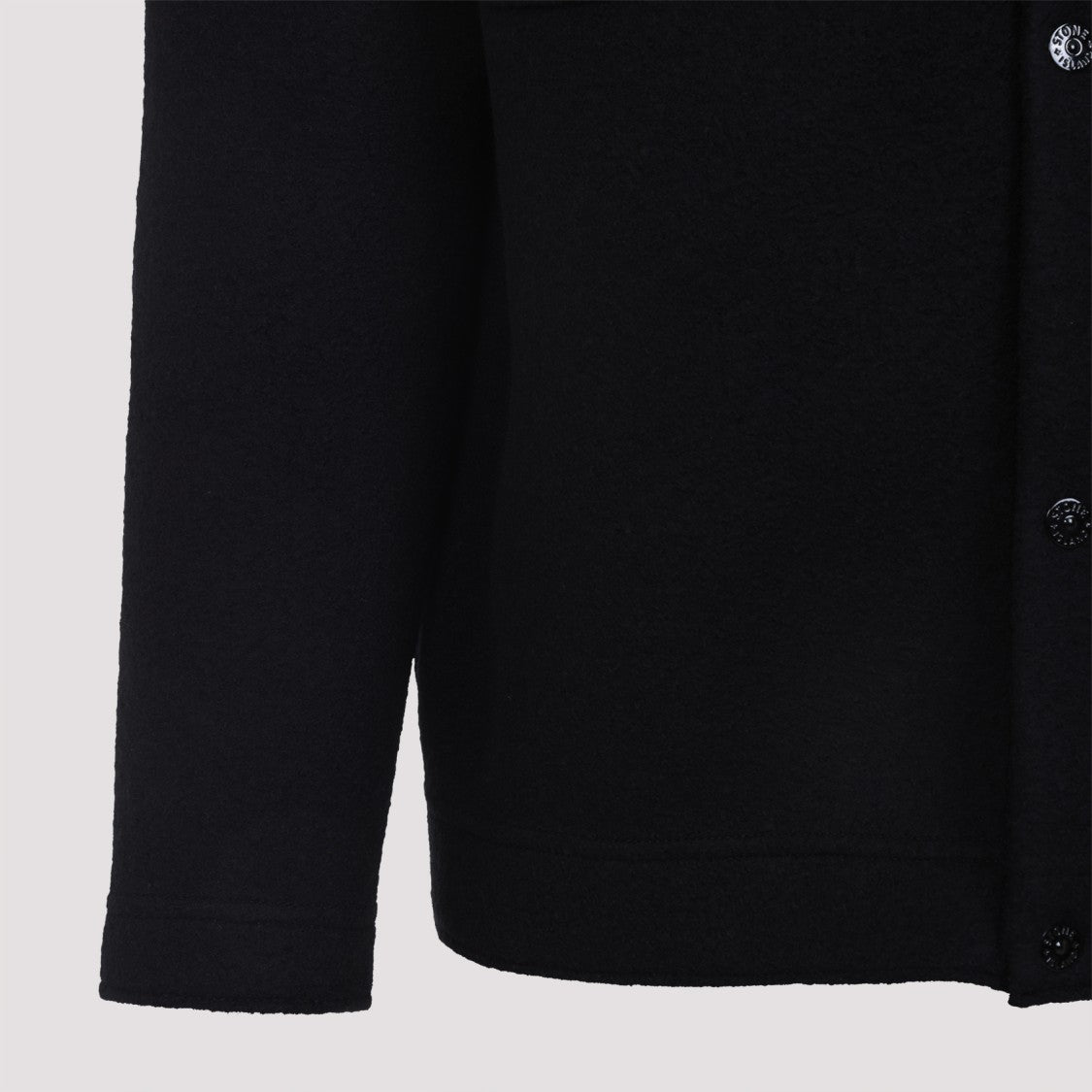 Stone Island Classic Collared Black Wool Sweater