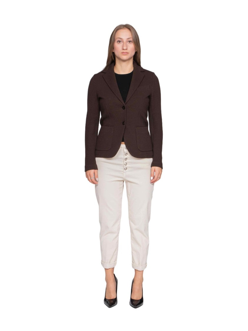 Circolo 1901 Tailored Brown Jacket With Classic Lapel And Clean Lines