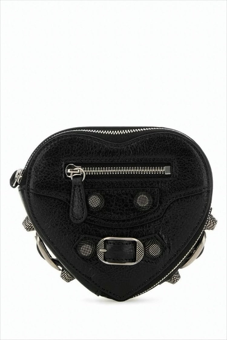 Balenciaga Heart-Shaped Crossbody Bag With Textured Calf Leather And Silver Hardware