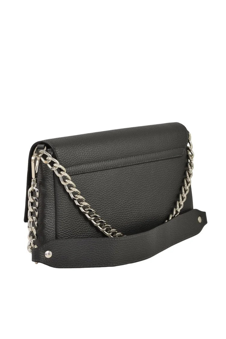 Ermanno Firenze Leather Baguette Bag - Grey