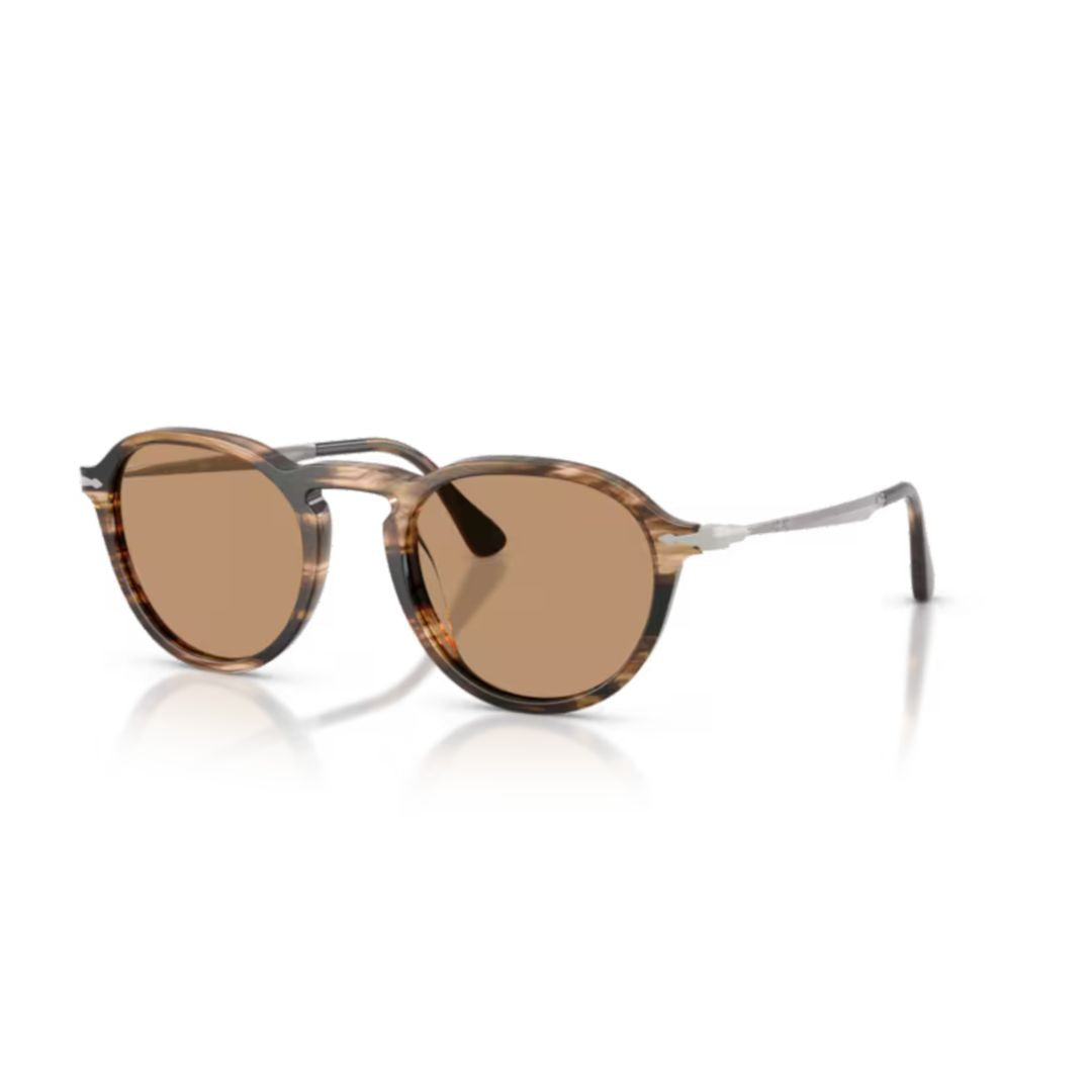 Persol 0Po3383s Rounded Tortoiseshell Acetate Sunglasses With Metal Temples