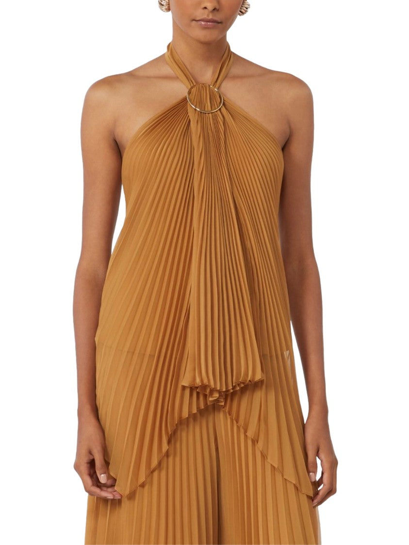 Max Mara Ring Accent Halter Neck Top