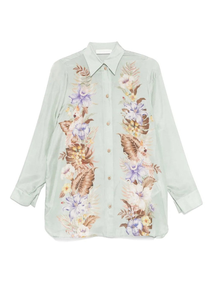Zimmermann Floral Print Silk Shirt