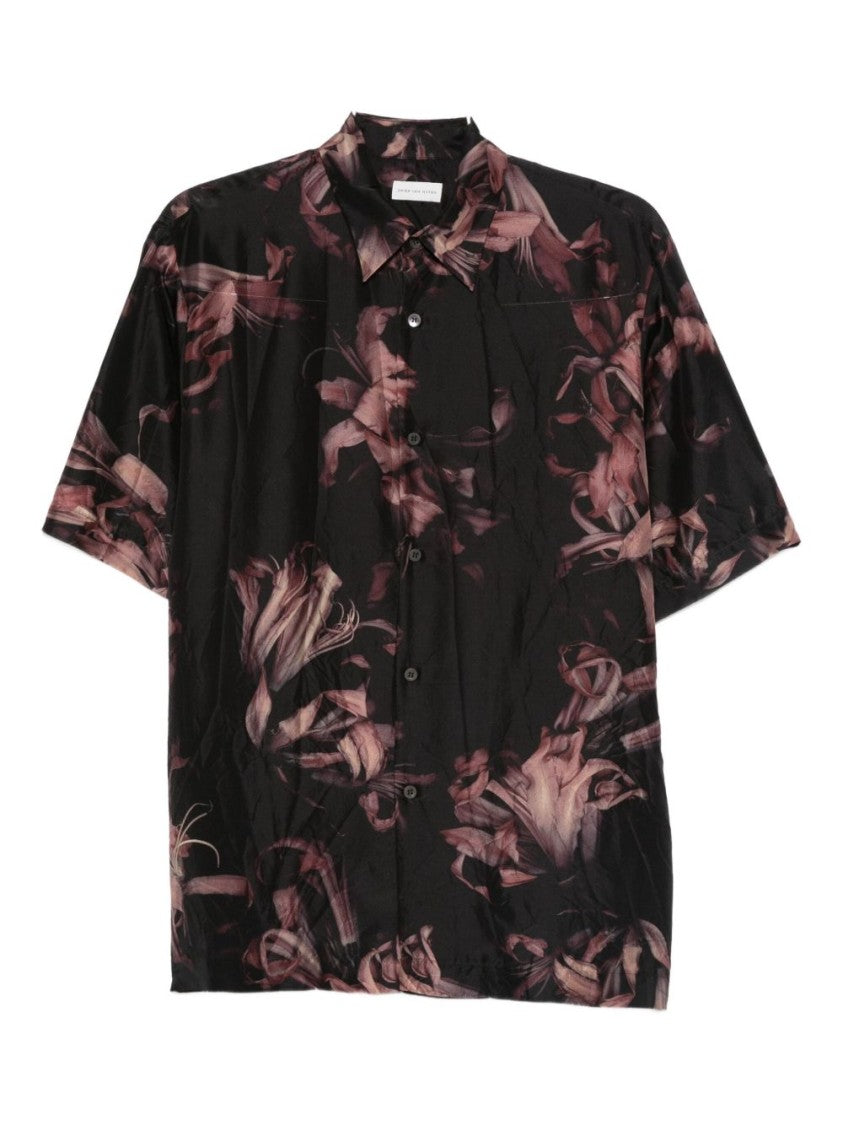Dries Van Noten Pink Silk All Over Floral Shirt