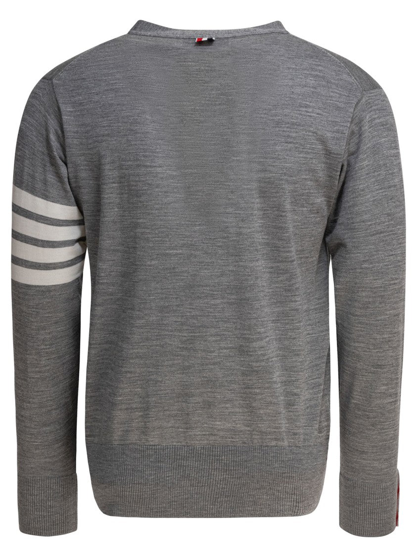 Thom Browne Classic V-Neck Cardigan In Fine Merino Wool