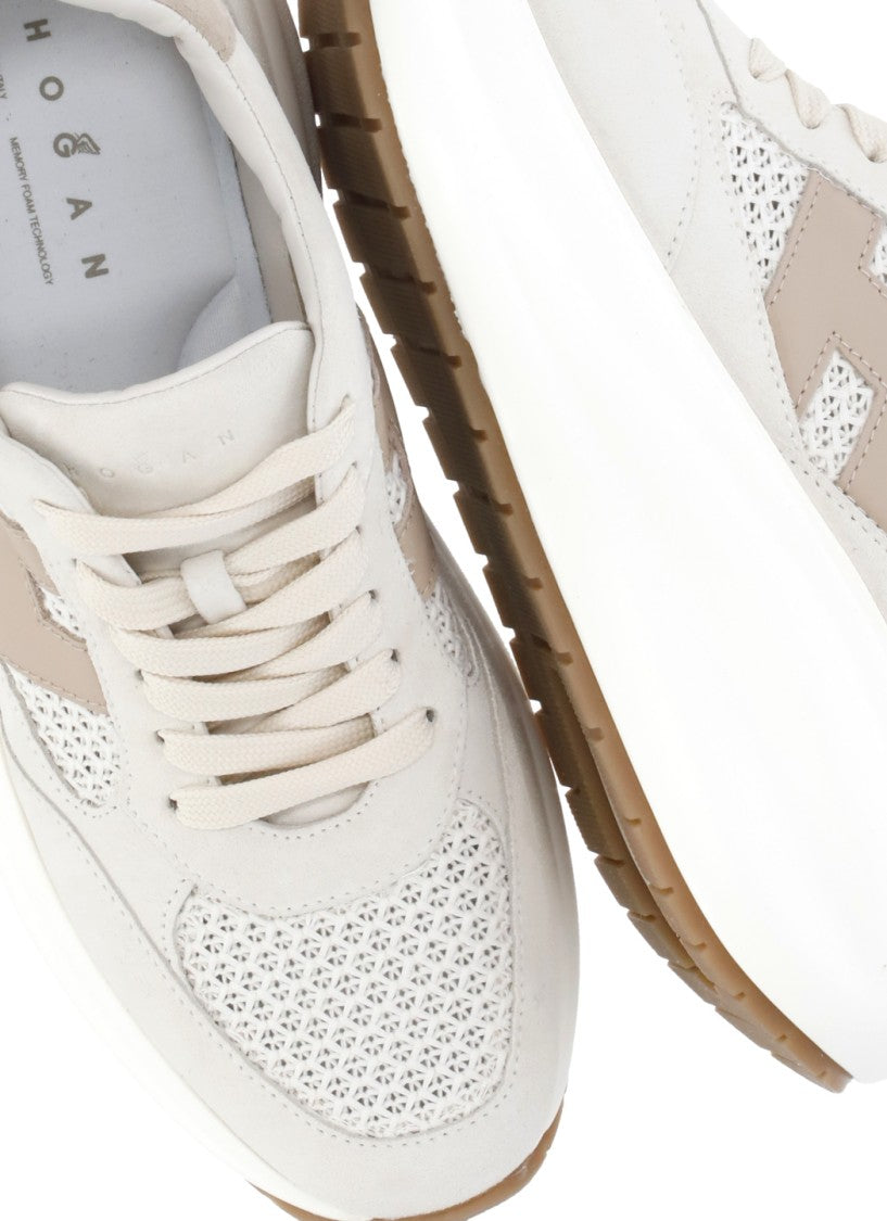 Hogan Ivory Maxi Suede Sneakers