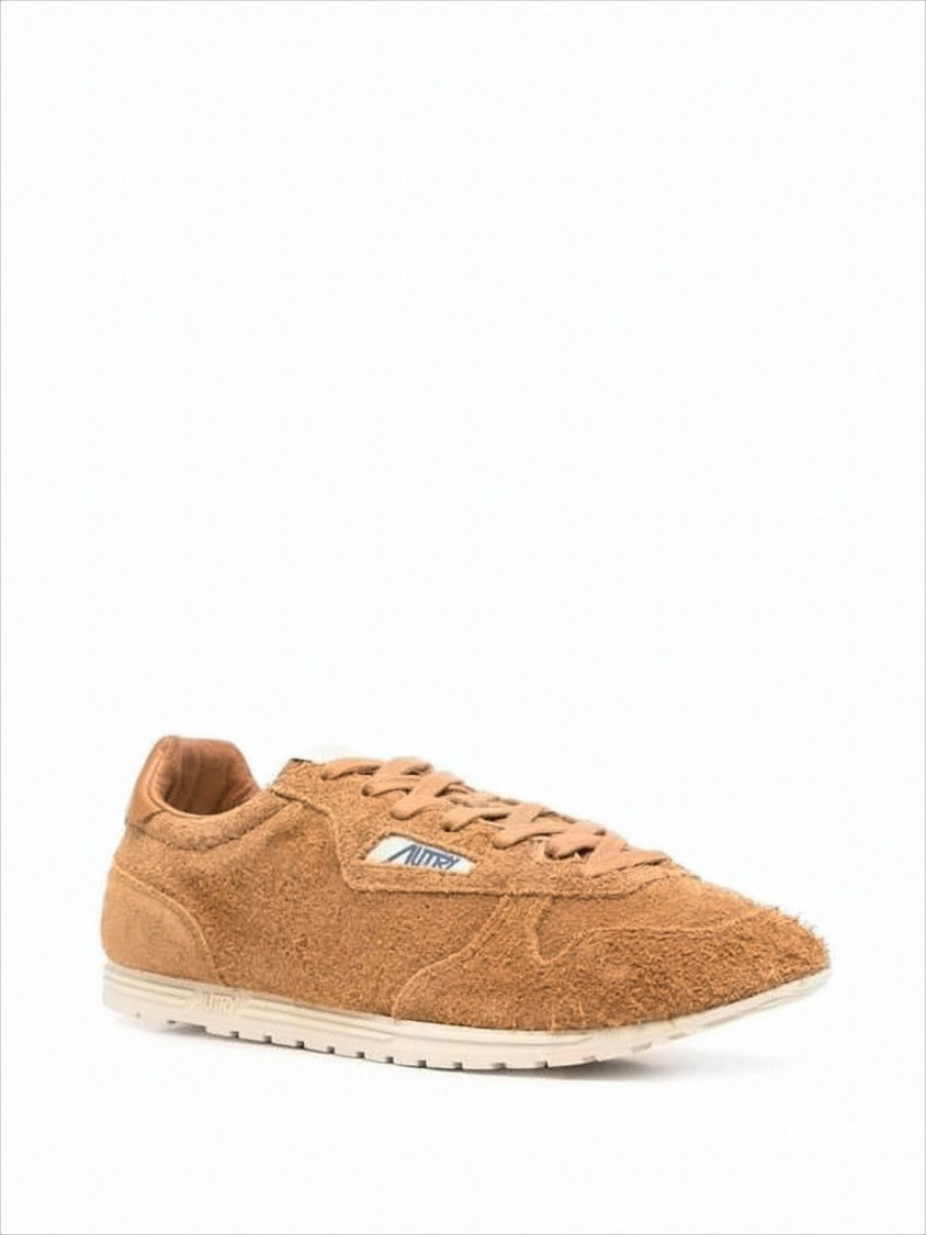 Autry Textured Suede Sneakers With Leather Accents