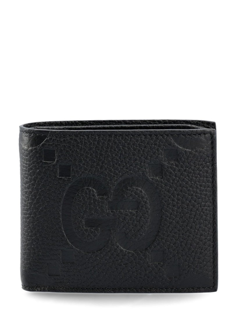 Gucci Textured Leather Wallet With Embossed Interlocking Pattern