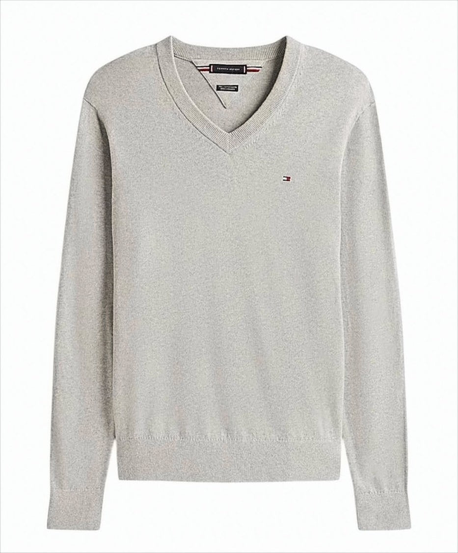 Tommy Hilfiger Pima Cotton And Cashmere V-Neck Sweater