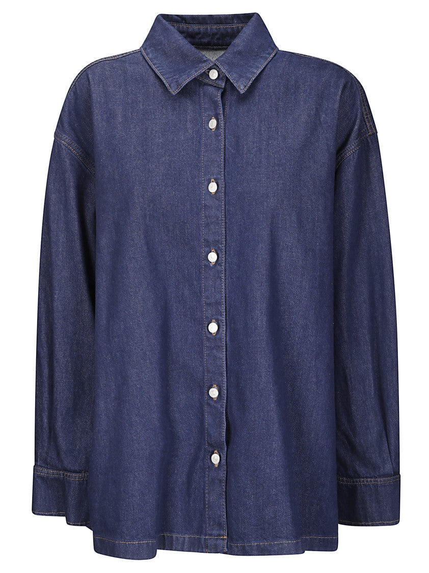 7 For All Mankind Franklin Oversized Dark Denim Shirt