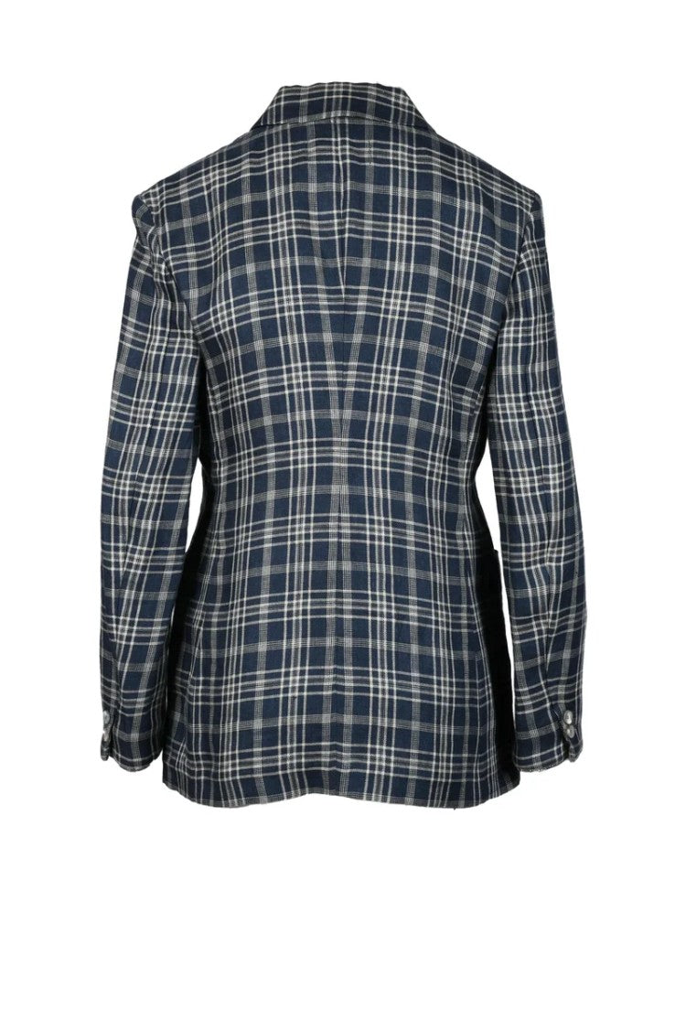Fabiana Filippi Linen Jacket - Blue/Beige