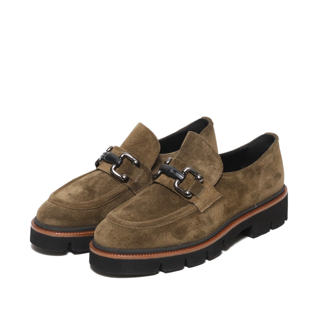 Le Gazzelle Moccasin In Soft Olive Green Suede
