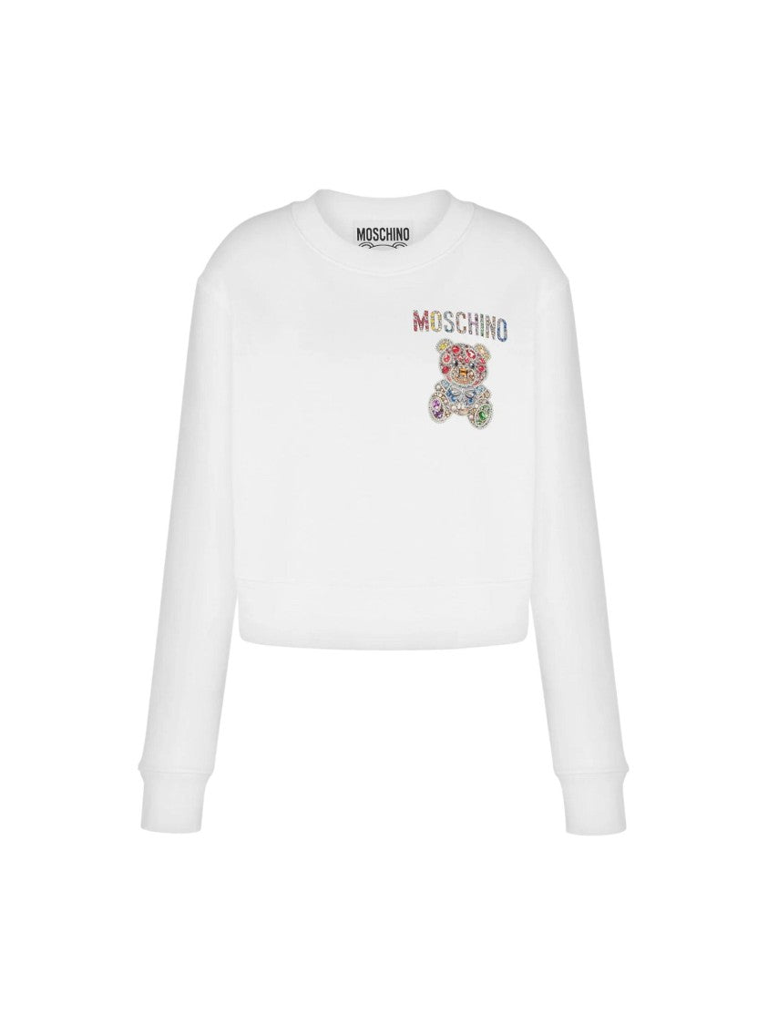 Moschino White Organic Cotton Sweatshirt