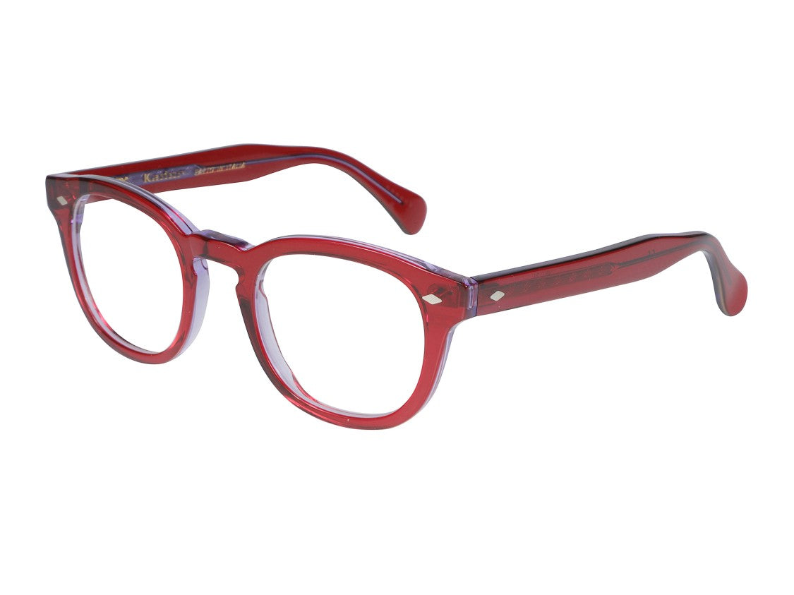Kador Red Jolly Cal 49 Translucent Square Eyeglasses