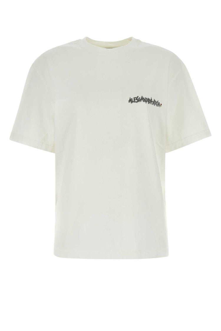 Alessandra Rich White Cotton Oversize T-Shirt