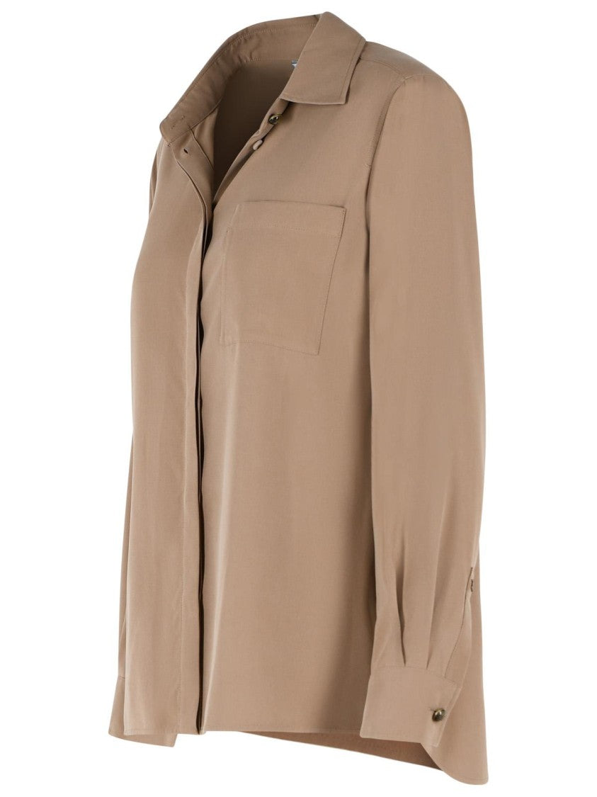 Max Mara 'Siamese' Hazelnut Silk Tela Shirt