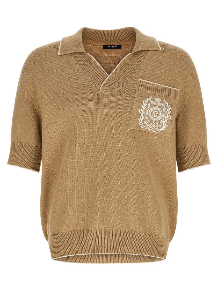 Balmain Stemma' Embroidery Polo Shirt