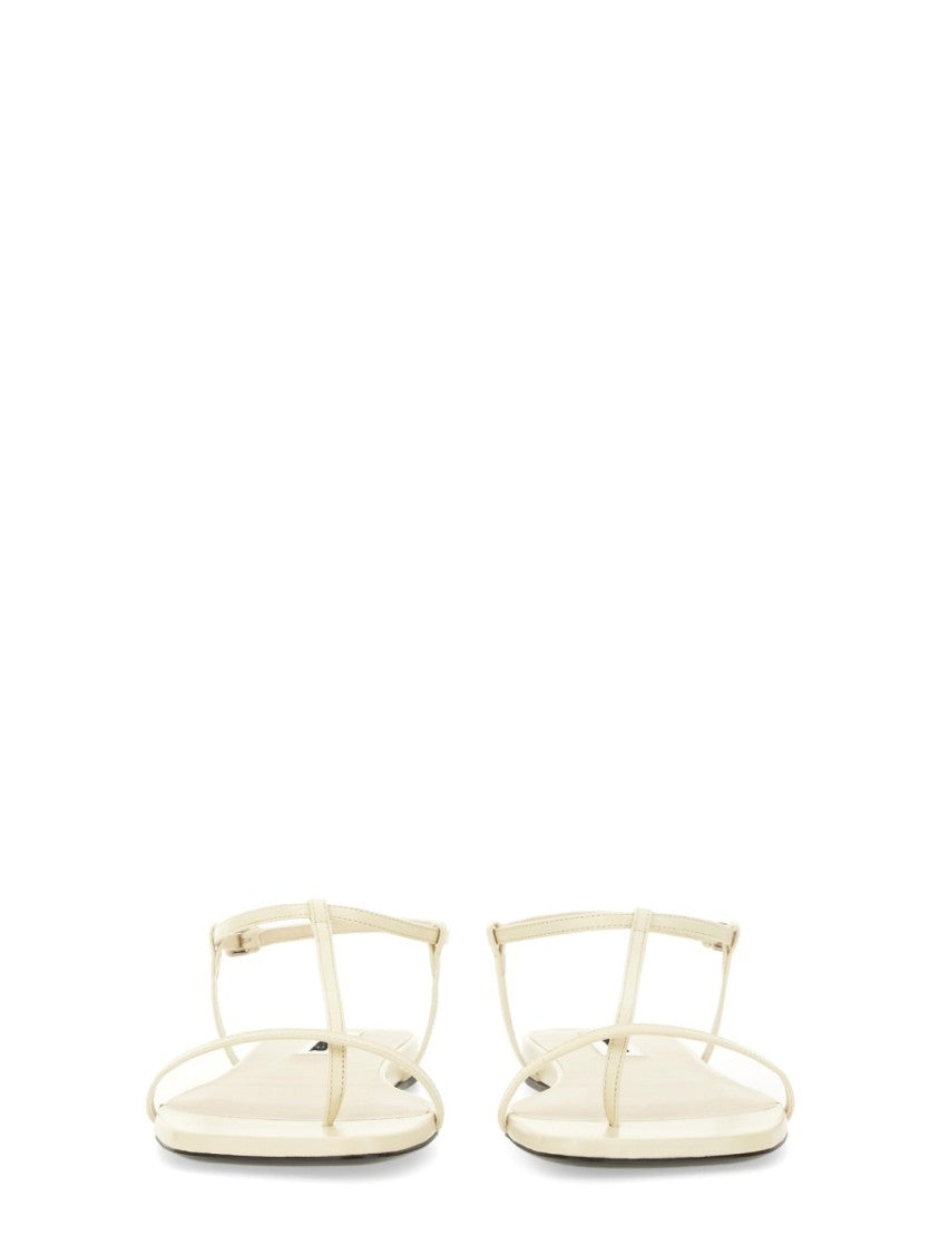 Jil Sander Leather Sandals With Ankle Strap