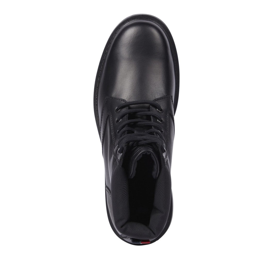 Tommy Jeans Black Lace-Up Padded Collar Leather Boots