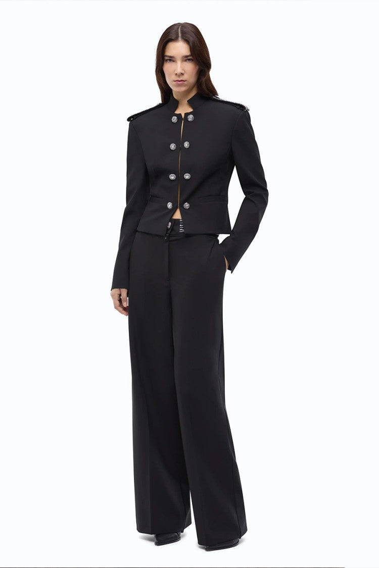 Pinko Black Military-Style Polyester-Blend Jacket
