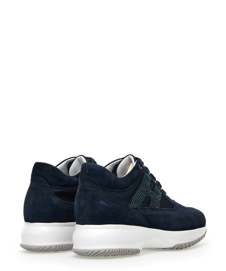 Hogan Dark Navy Suede Sneakers