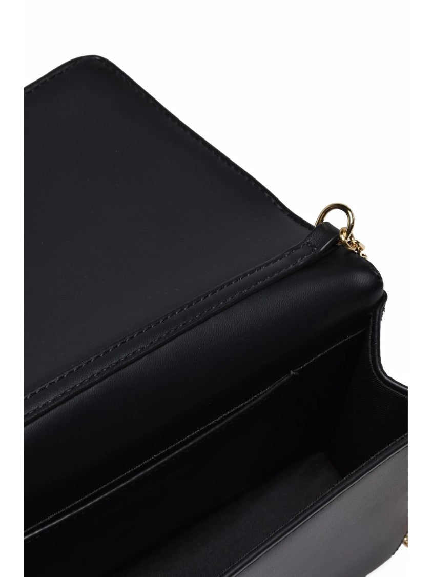 Love Moschino Black Polyurethane Chain Shoulder Bag