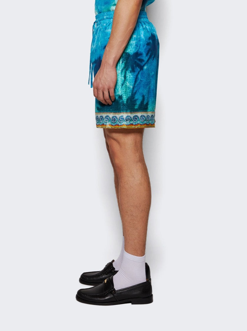 Casablanca Caustics Emblem Shorts Turquoise