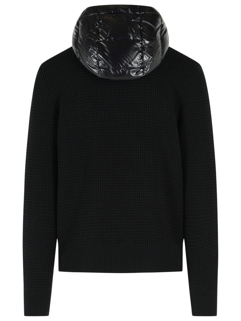 Moncler 'Tricot' Black Virgin Wool Cardigan