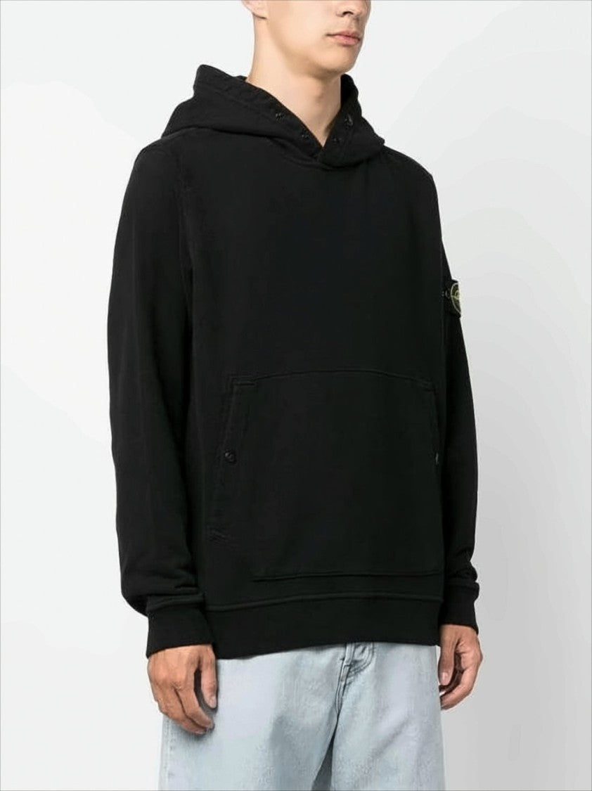 Stone Island Long-Sleeve Hoodie With Drawstring And Iconic Patch