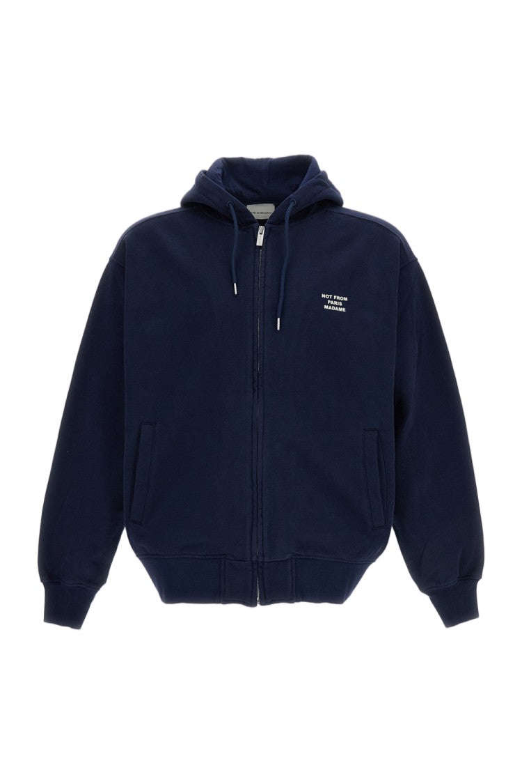Drôle De Monsieur Full-Zip Sweatshirt With Signature Slogan And Relaxed Fit
