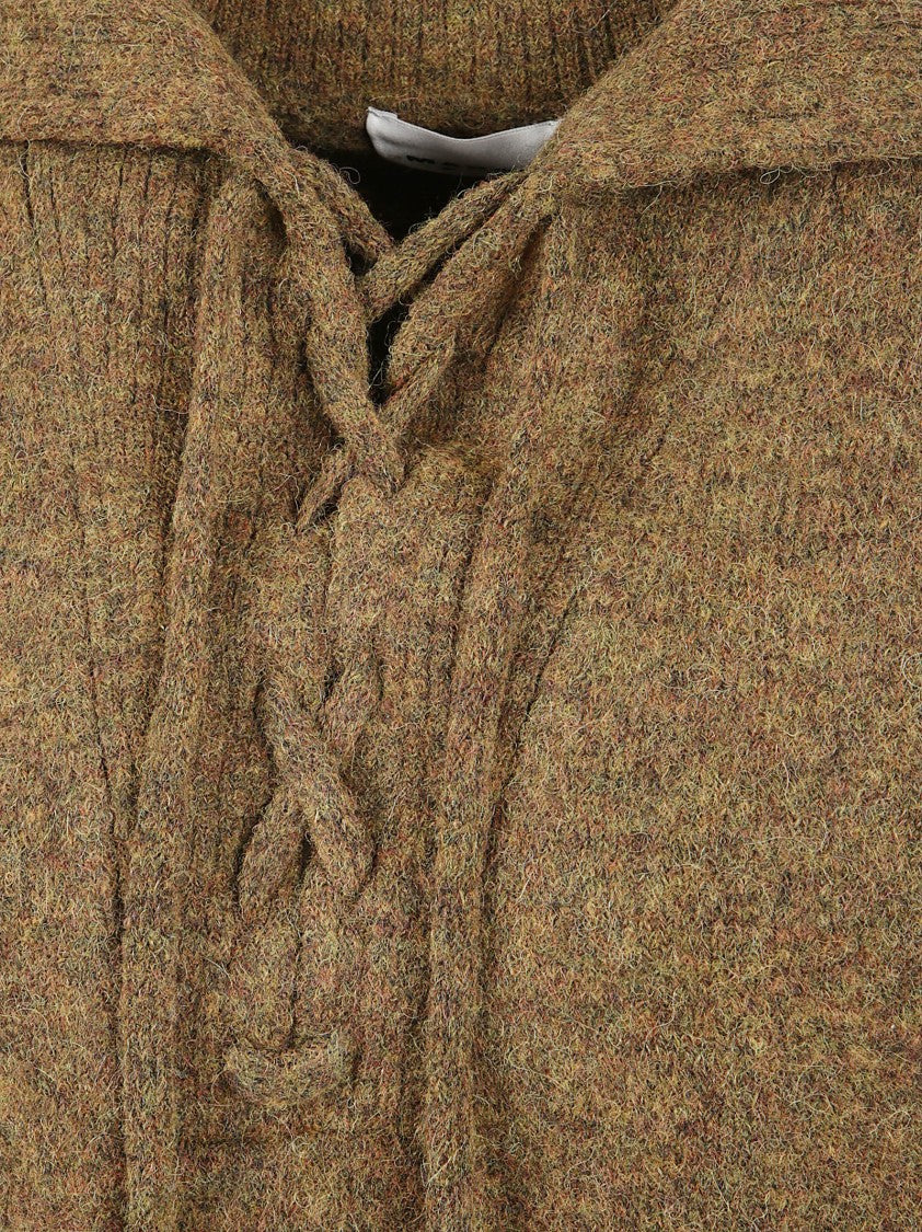 Isabel Marant Alpaca Blend Sweater With Lace-Up High Neck