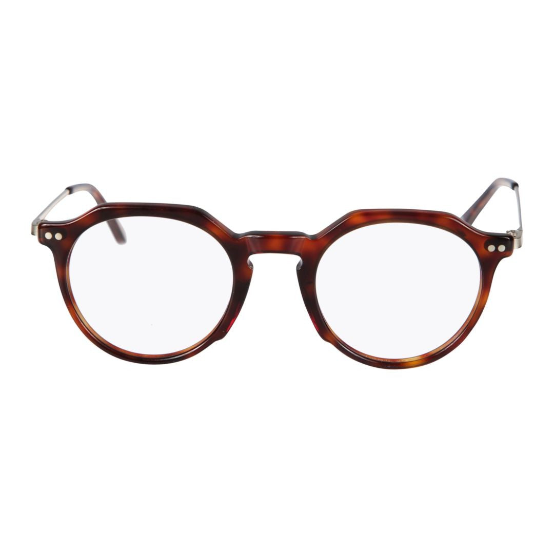 Kador Rayan Tortoiseshell-Patterned Round Frame Eyeglasses With Metallic Temples