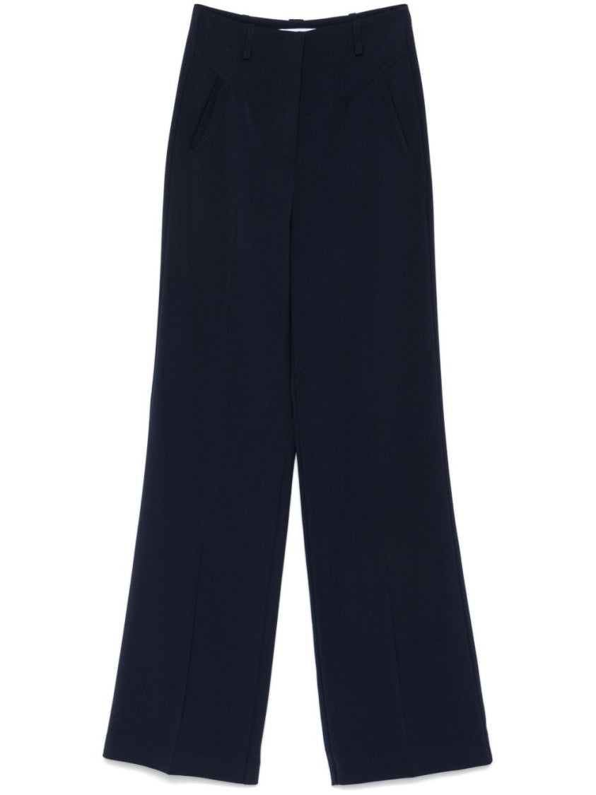 Patrizia Pepe Navy Blue Wide-Leg Pants
