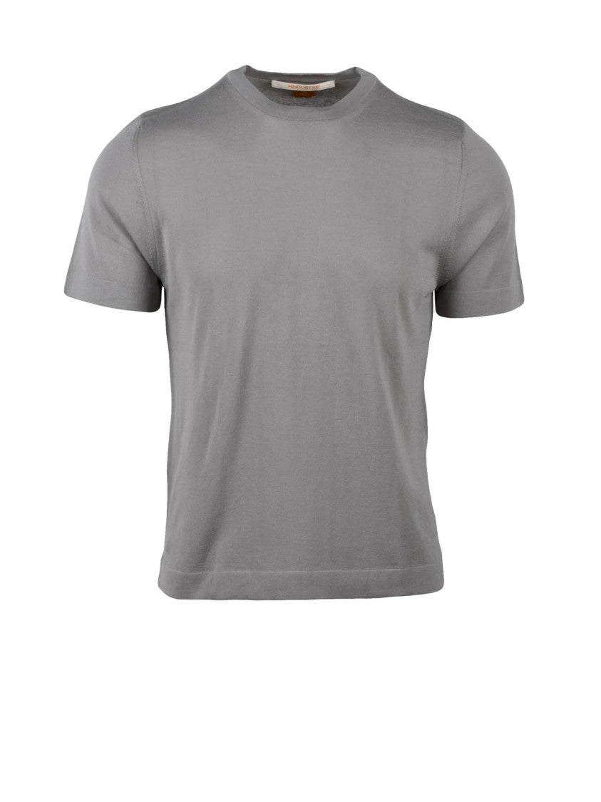 Hindustrie Beige Textured Cotton Knit T-Shirt