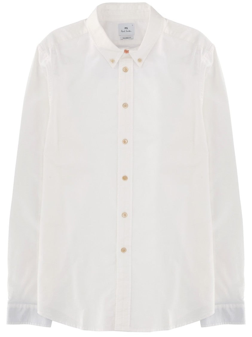 Ps Paul Smith Neutrals Tailored Fit Button-Down Organic Cotton Shirt