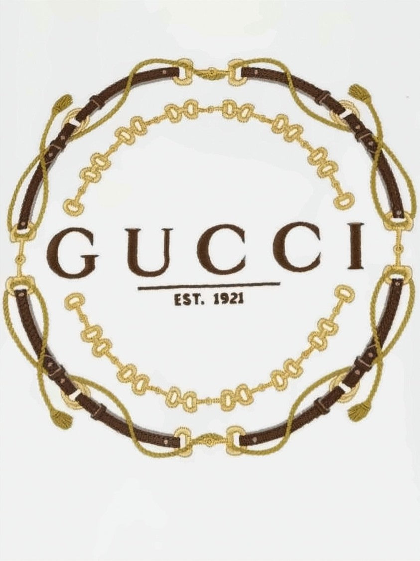 Gucci White Italian Craftsmanship Circular Motif T-Shirt