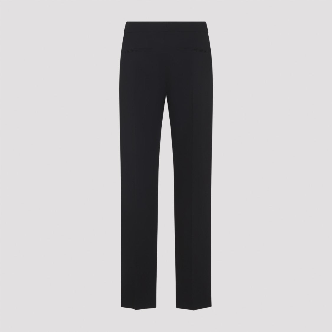 Khaite Straight Leg Black Viscose Pants With Concealed Fastening