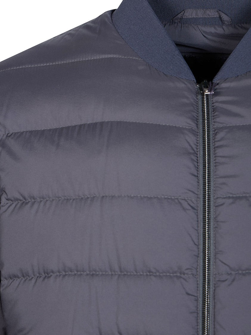 Herno Quilted Ribbed Trim Down Bomber Jacket
