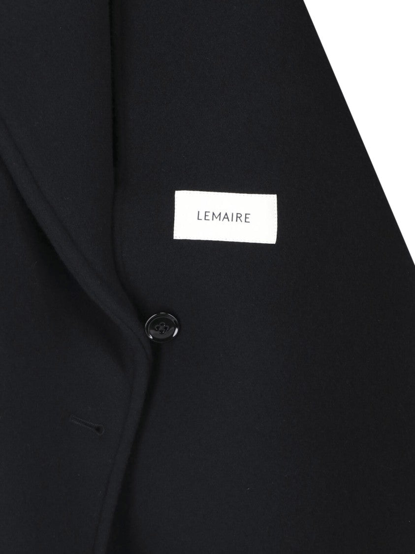 Lemaire Black Double-Breasted Boxy Cropped Jacket