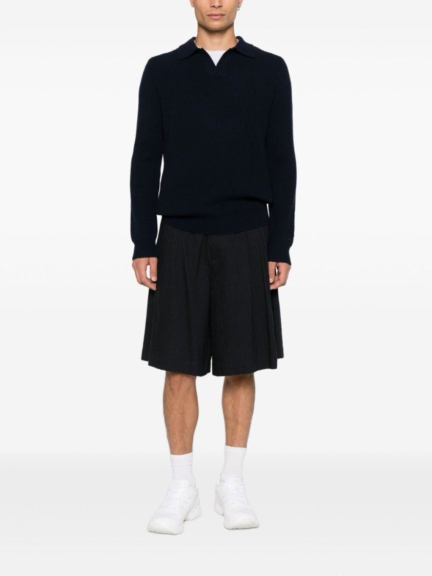 Mc2 Saint Barth Deep Blue Long-Sleeve Polo